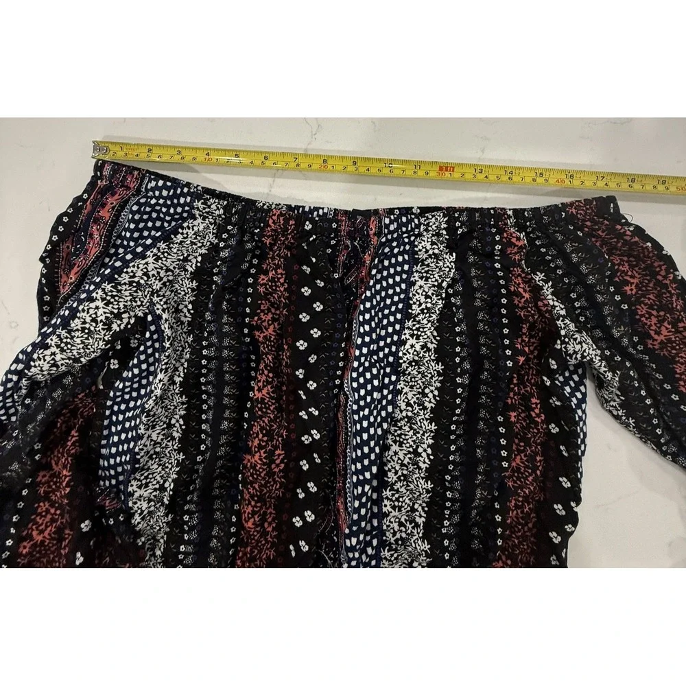 Thread Story Juniors Size Large off the Shoulder‎ Crop Top Bell Sleeves